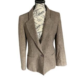 WOMEN 9/10 PURE VIRGIN WOOL 2 PC SKIRT & BLAZER COAT BOHO CHIC PREPPY CAREER